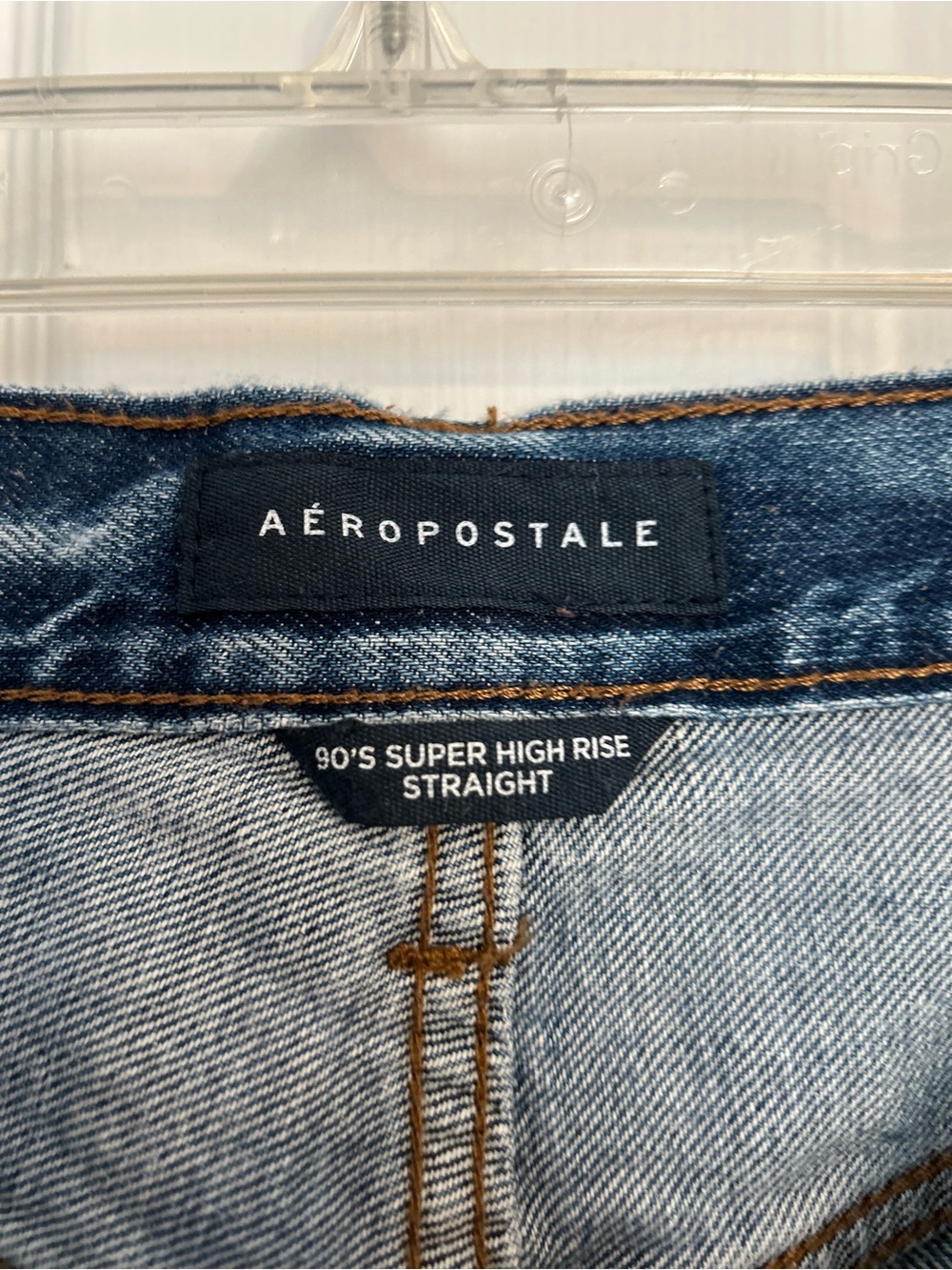 Aéropostale 90's Super High Rise Straight Jeans - Light Wash Blue Sz 4